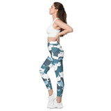 RxD Blue Wave Crossover leggings with pockets