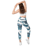 RxD Blue Wave Crossover leggings with pockets