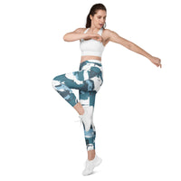 RxD Blue Wave Crossover leggings with pockets